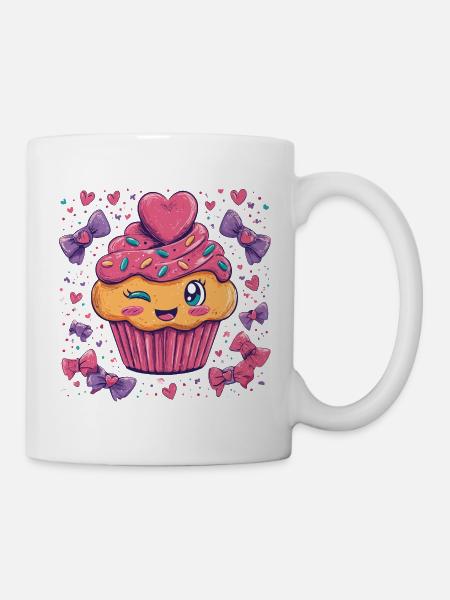 Herzsprinkle Cupcake Charme - Tasse - Weiß