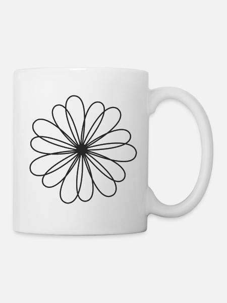 Blüte– Abstraktes Blütenmuster - Tasse - Weiß