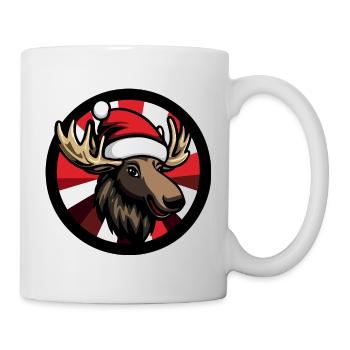 Christmas Moose with Santa Hat - Mug - white - Right