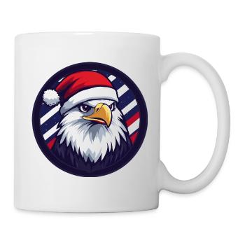 Christmas eagle in the flag circle - Mug - white - Right