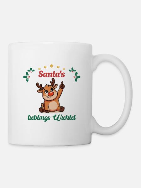 Santas Lieblingswichtel - Süßes Rentier Baby Kind - Tasse - Weiß