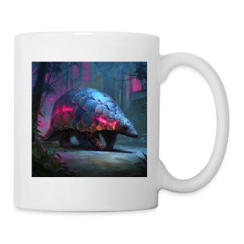Cyberpunk Schuppentier Neon Jungle Sci-Fi Art - Tasse - Weiß - Rechts