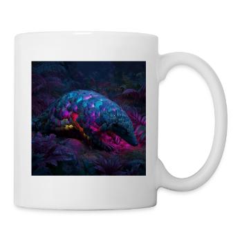 Cyberpunk Schuppentier Jungle Sci-Fi Art Neon  - Tasse - Weiß - Rechts