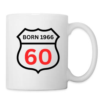 Né en 1966, 60 ans, 60 ans anniversaire, anniversaire - Mug blanc - blanc - Droite