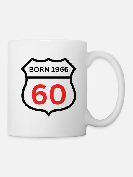Born 1966, 60 Years, 60 Years Birthday, Anniversary - Mug - white