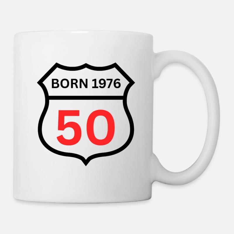 Né en 1976 – 50 ans sur la route - Mug blanc - blanc