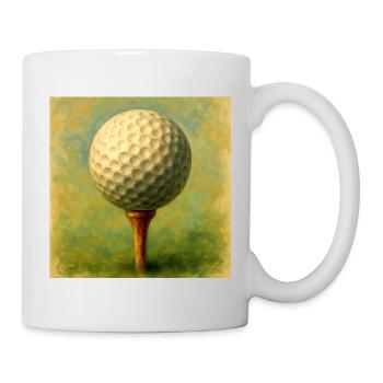Golfball im künstlerischen Brett auf dem Abschlag - Tasse - Weiß - Rechts