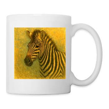Zebra in golden tones - Mug - white - Right