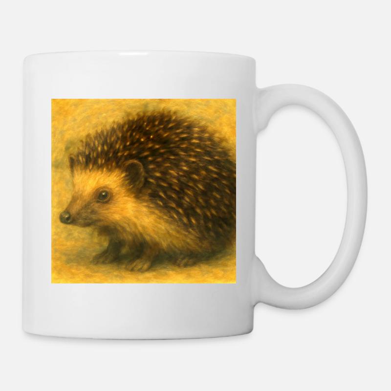 Hérisson doré à l’aquarelle - Mug blanc - blanc