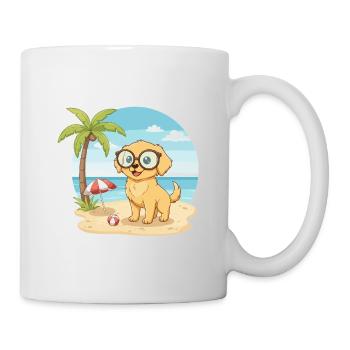 Vacances d’été sur la plage avec des lunettes - Mug blanc - blanc - Droite
