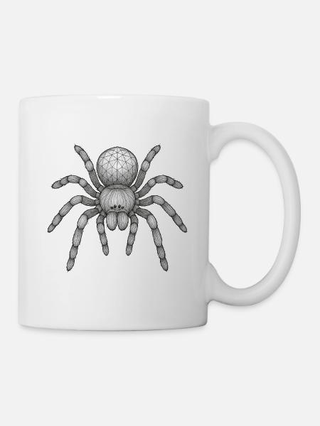 Geometrische Tarantel Ikone - Tasse - Weiß