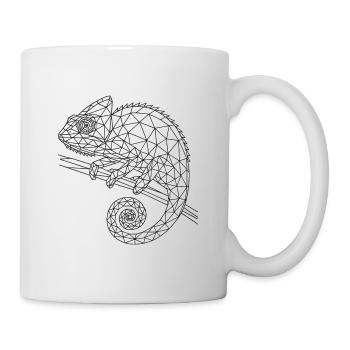Geometrischer Chamäleon Wireframe - Tasse - Weiß - Rechts