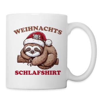 Chemise de nuit de Noël Paresseuse de Noël - Mug blanc - blanc - Droite