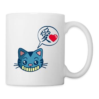 Chat manga kawaii - Mug blanc - blanc - Droite