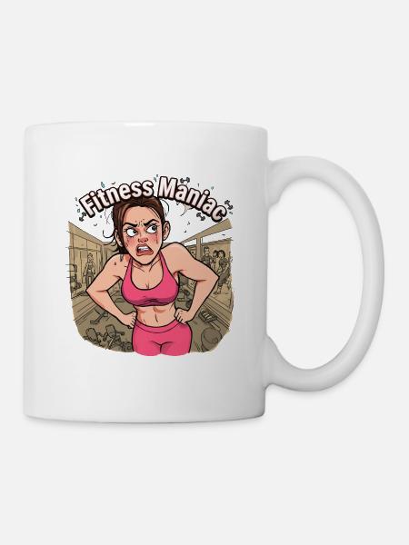 Fitness Maniac Gym Girl - Mug - white