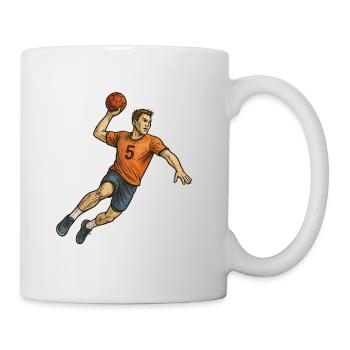 Joueurs de handball en attaque - Mug blanc - blanc - Droite