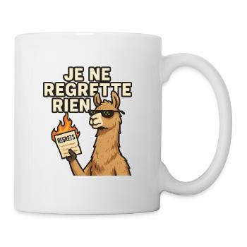 Rebellischer Lama Ich bereue nichts. - Tasse - Weiß - Rechts