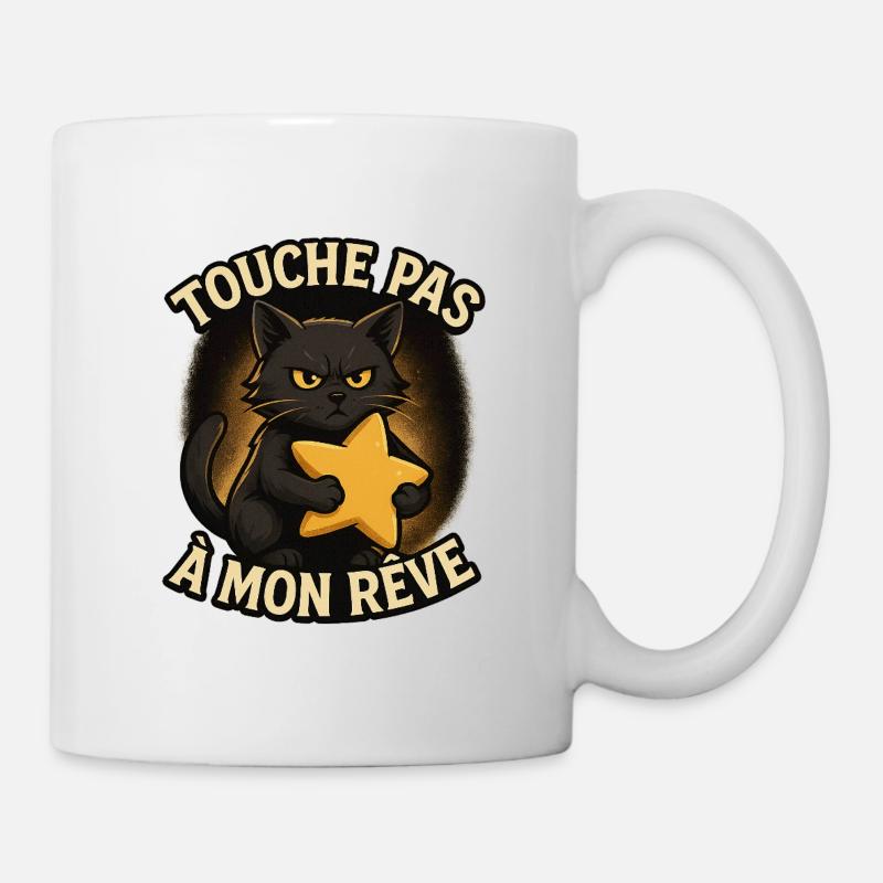 Black Cat Star Don't Touch My Dream - Mug - white