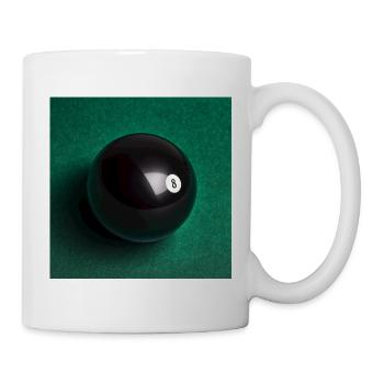 Schwarzer 8-Ball auf Filz - Tasse - Weiß - Rechts