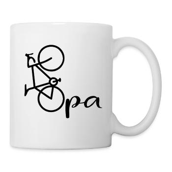 Grand-père cycliste Vélo - Mug blanc - blanc - Droite