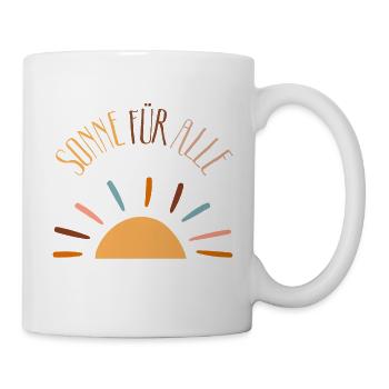 Sun for all – Good mood, peace, joy, life - Mug - white - Right