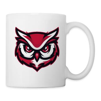 Mascotte Chouette Rouge Blanc - Mug blanc - blanc - Droite