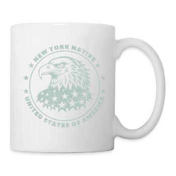 Originaire de New York - Pygargue à tête blanche des États-Unis - Mug blanc - blanc - Droite
