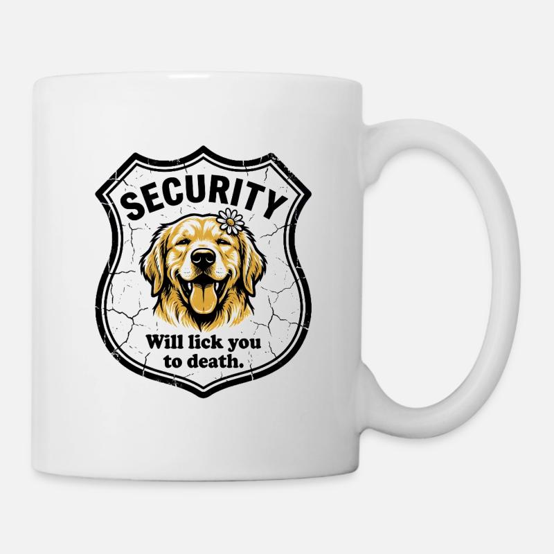 Funny Golden Retriever Security Force Lick You To - Mug - white