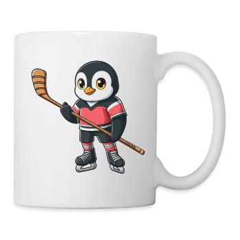 Lustiger Pinguin Hockey Spieler Cartoon Eishockey  - Mug - white - Right