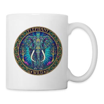 Wilder Elefanten-Mandala-Kreis - Tasse - Weiß - Rechts