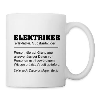 Electrician funny definition profession - Mug - white - Right