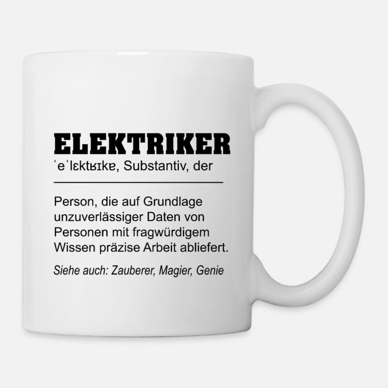 Définition de la définition drôle de l’électricien - Mug blanc - blanc