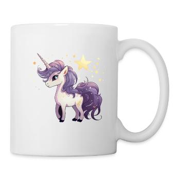 Sternen Unicorn mit lila Mähne - Tasse - Weiß - Rechts