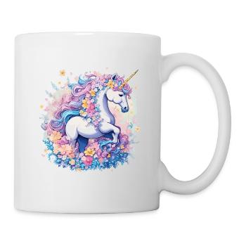 Pastel Unicorn with Flower Crown Ring - Mug - white - Right