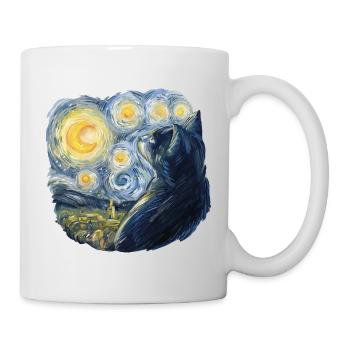 Starry Night Style Cat Van Gogh - Mug - white - Right