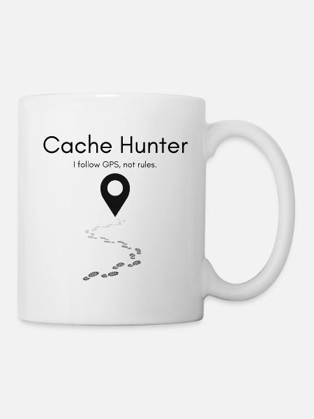 Cache Hunter Shirt – GPS Abenteuer Outdoor - Tasse - Weiß