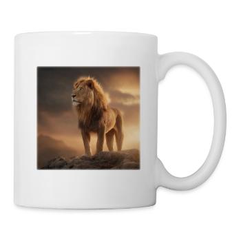 Löwenkönig Majestätisch im Abendlicht - Mug - white - Right