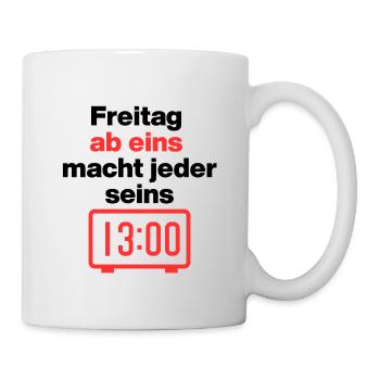 Vendredi à partir d’un jour, chacun fait son propre week-end, - Mug blanc - blanc - Droite
