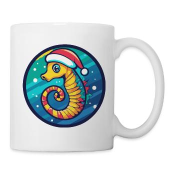 Weihnachts-Seepferdchen - Tasse - Weiß - Rechts