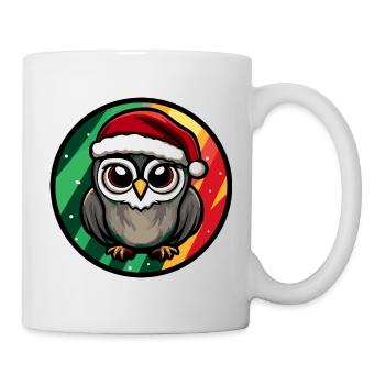 Christmas Owl Cartoon Round - Mug - white - Right