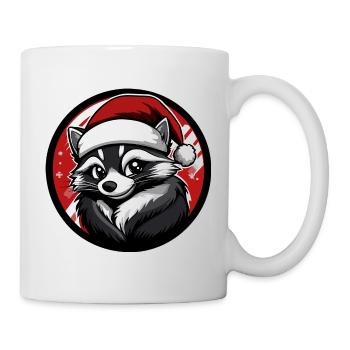 Raton laveur au chapeau de Noël - Mug blanc - blanc - Droite