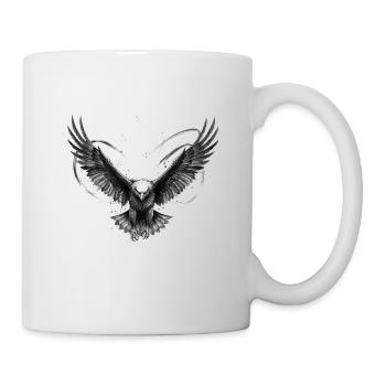 Eagle Bird of Prey Freedom Tattoo Vector - Mug - white - Right