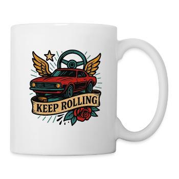 Continue de rouler voiture ancienne - Mug blanc - blanc - Droite