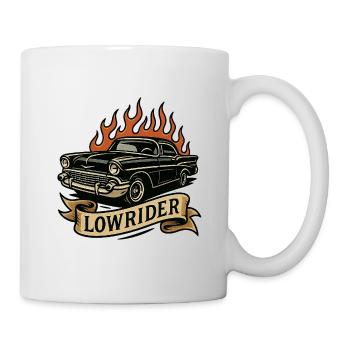Flammen-Lowrider Vintage Auto - Tasse - Weiß - Rechts