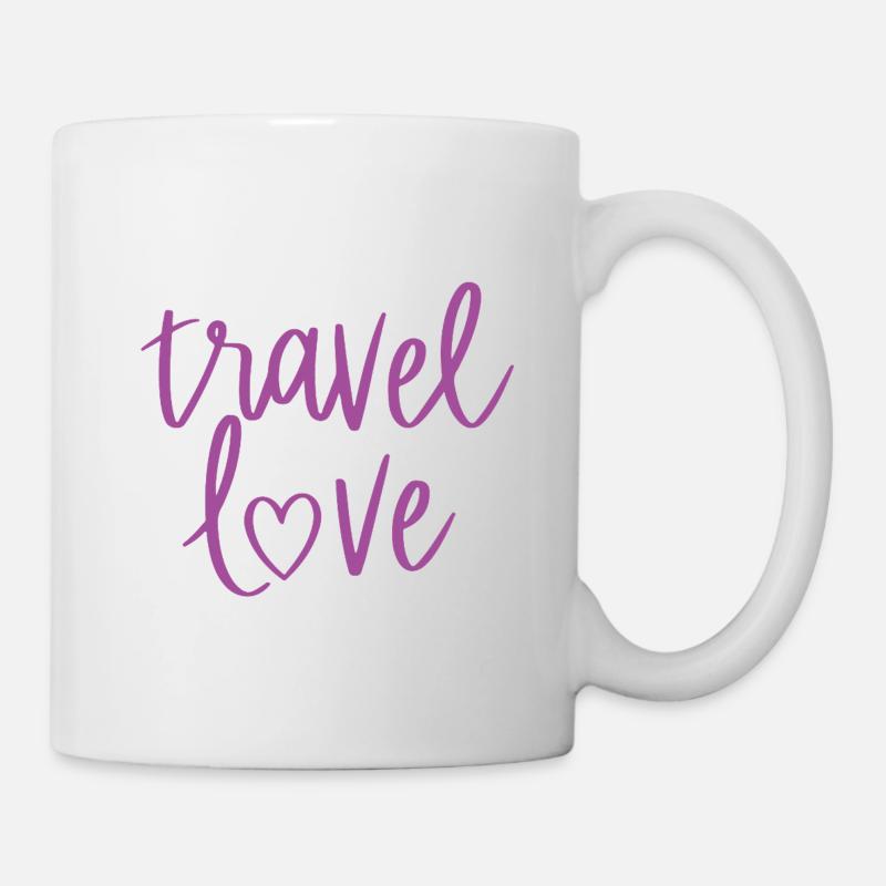 Cœur de Lettrage d’Amour de Voyage - Mug blanc - blanc