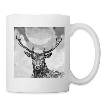 Hirsch - Tasse - Weiß - Rechts