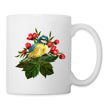 Bunter Vogel - Tasse - Weiß - Rechts