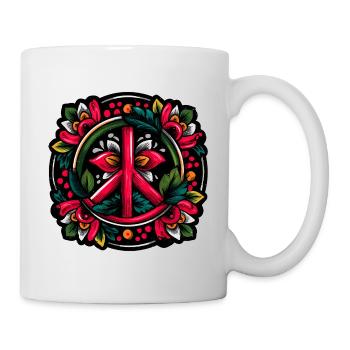 Peace Symbol in Colorful Surfer Sticker Style - Mug - white - Right