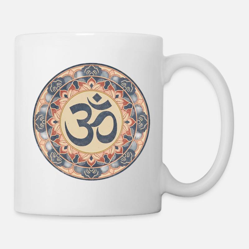 Om Mandala Zen Muster - Tasse - Weiß