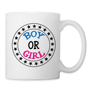 Junge oder Mädchen? Schwangerschaftsgeburt Schwanger - Tasse - Weiß - Rechts